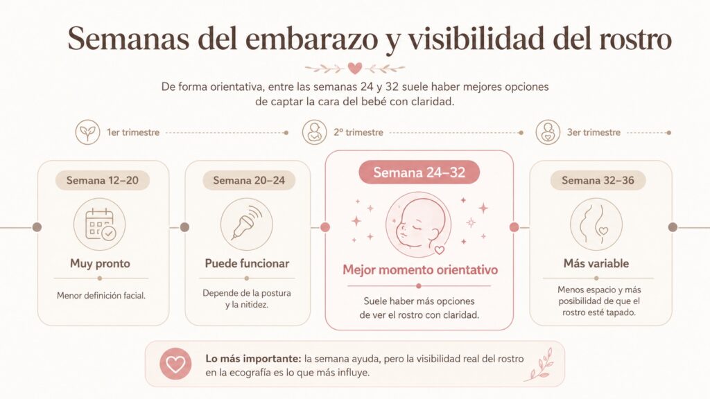 Comparativa de semanas del embarazo para ver mejor la cara del bebé en ecografía