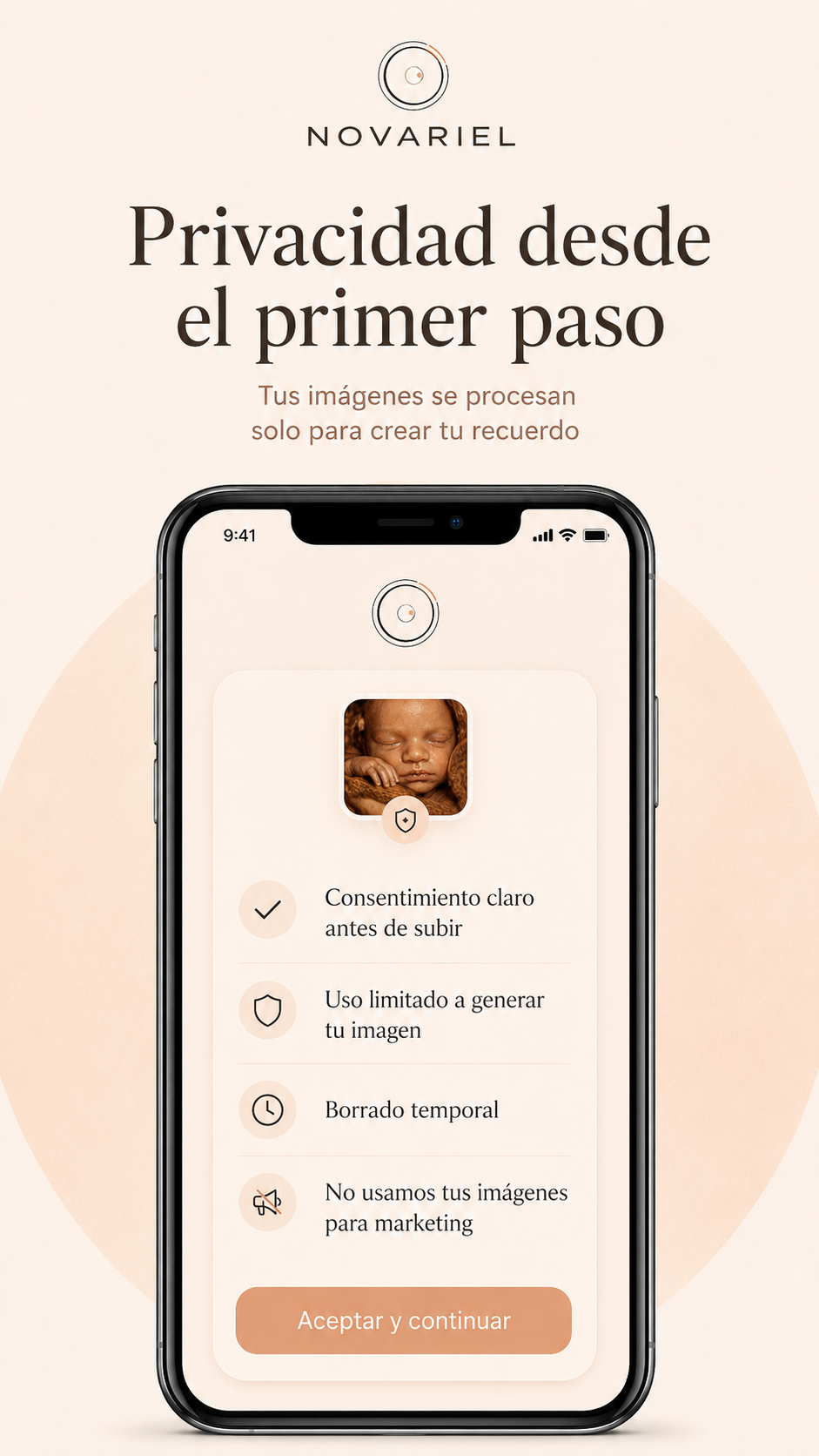 Privacidad de la app Novariel